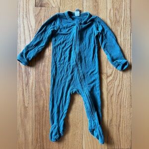 Kate Quinn Ribbed Modal Footie in Deep Teal